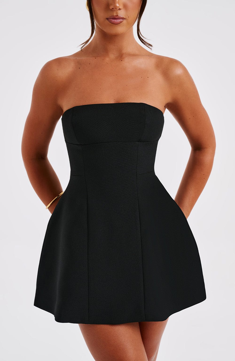 CAMILA STRAPLESS MINI DRESS - BLACK