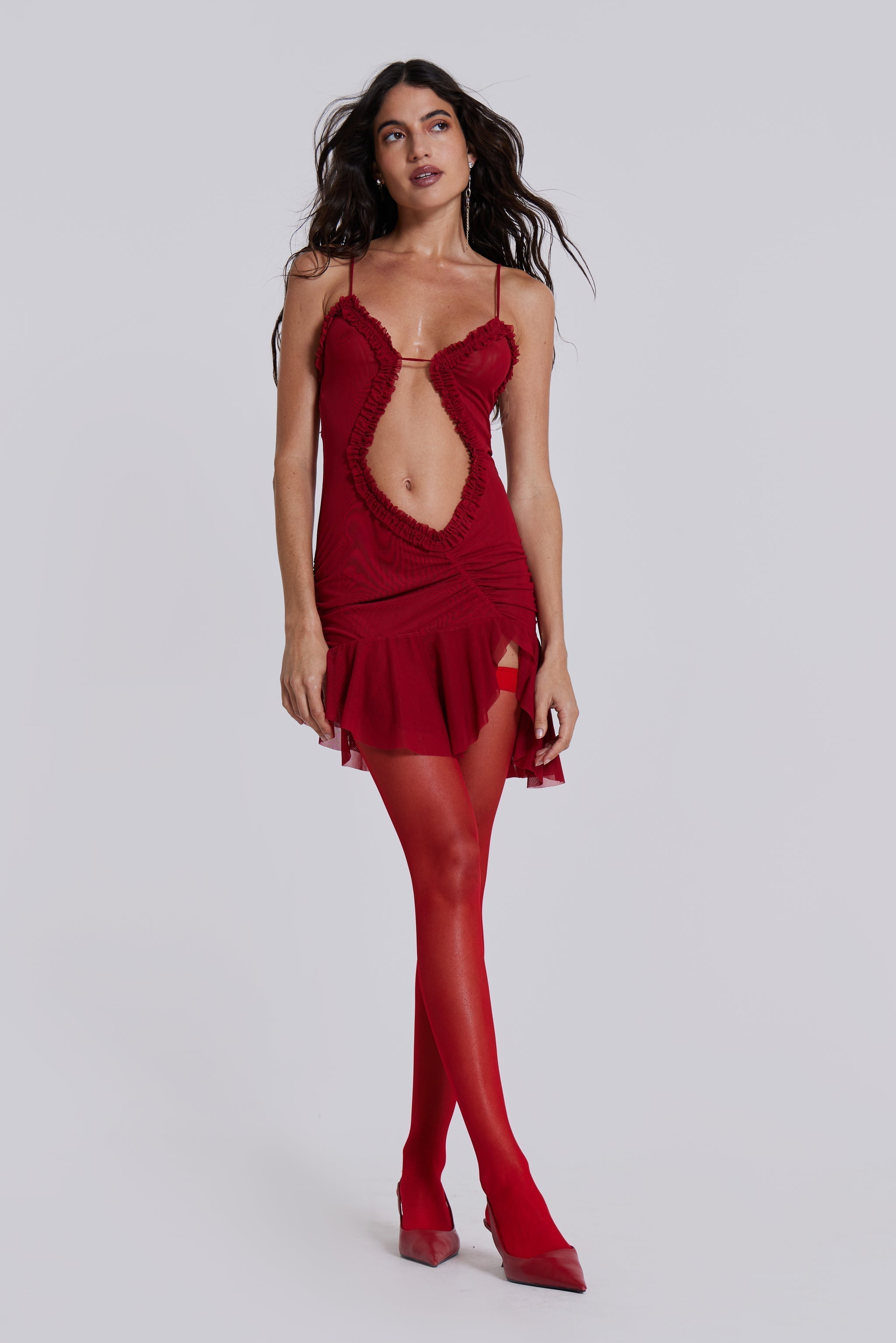 LUNA RED CUTOUT MINI DRESS