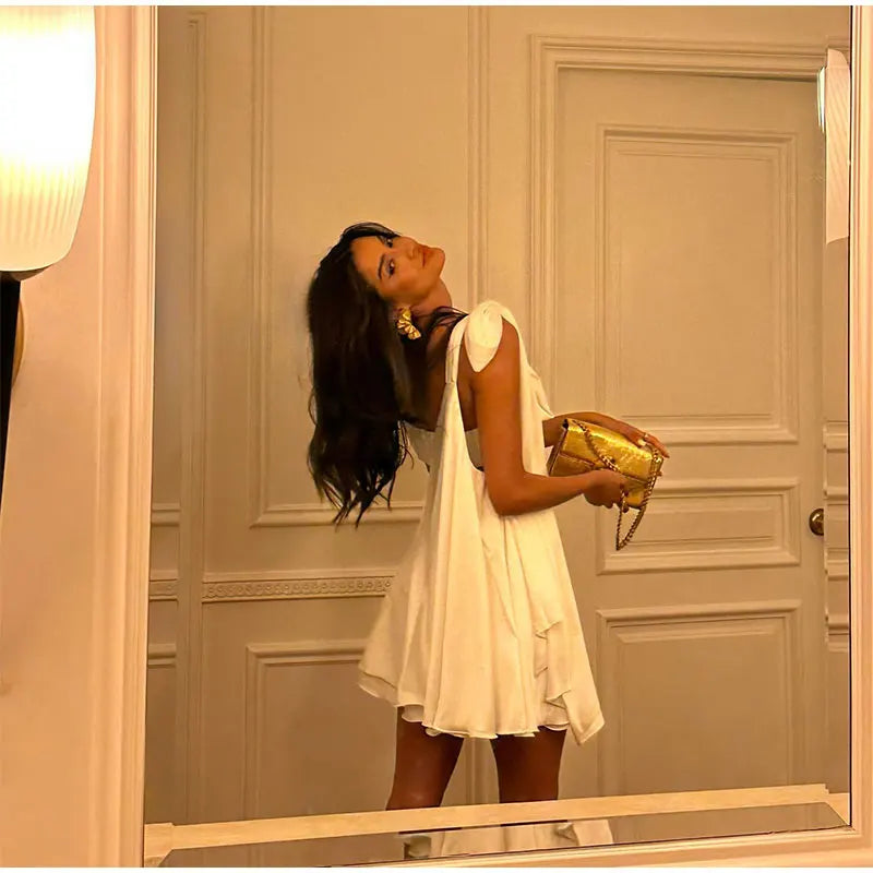 FLORA SUNSHINE MINI DRESS - WHITE