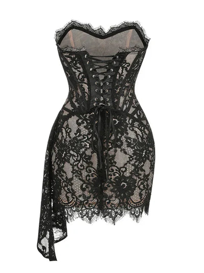 VERONICA CORSET MINI DRESS - BLACK