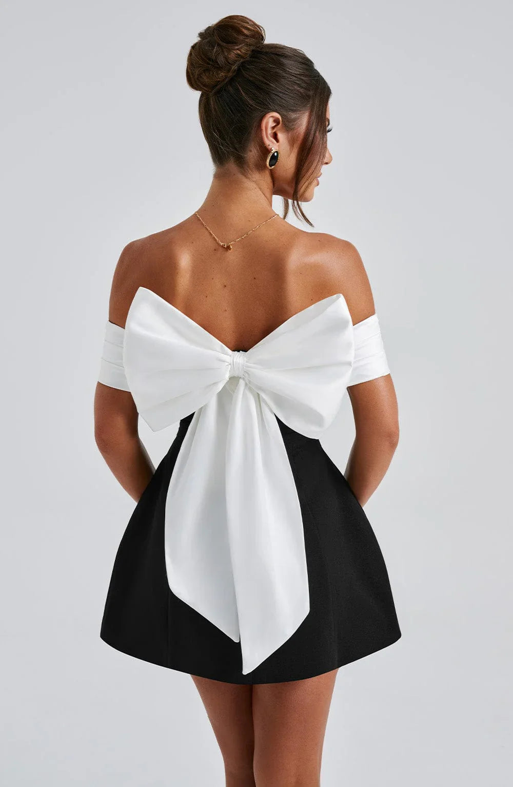 LORENA MINI DRESS - BLACK/WHITE