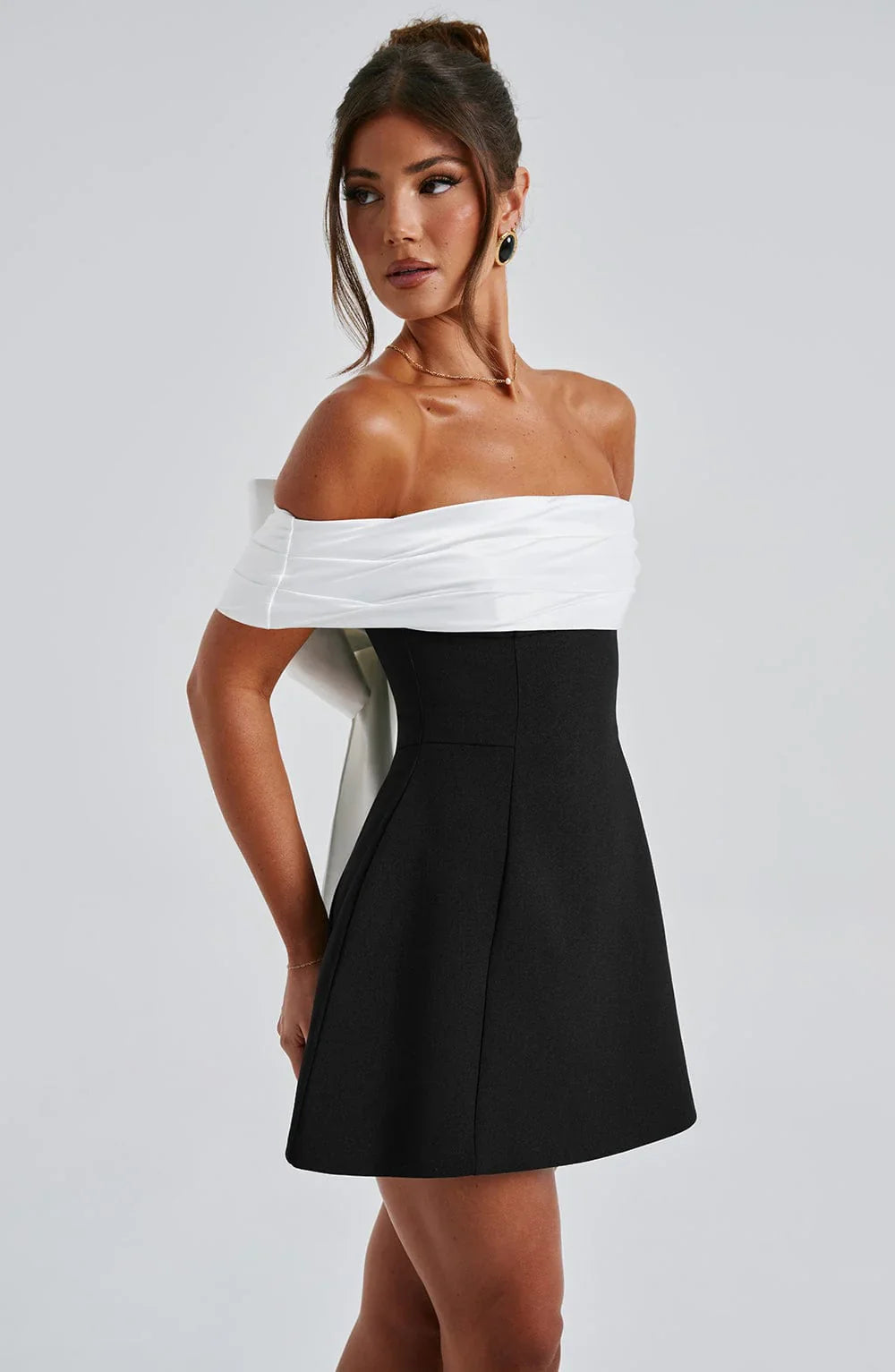 LORENA MINI DRESS - BLACK/WHITE