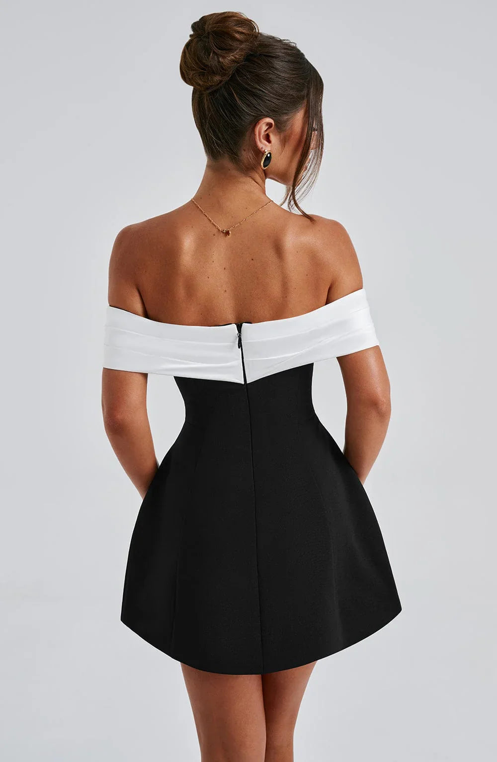 LORENA MINI DRESS - BLACK/WHITE