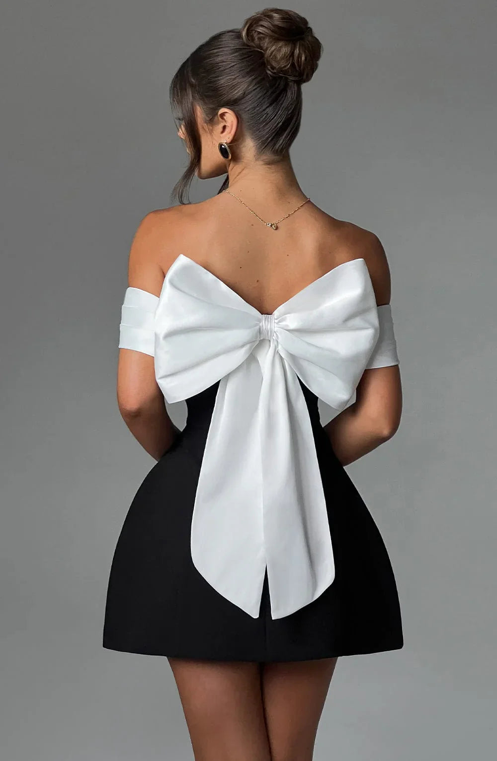 LORENA MINI DRESS - BLACK/WHITE