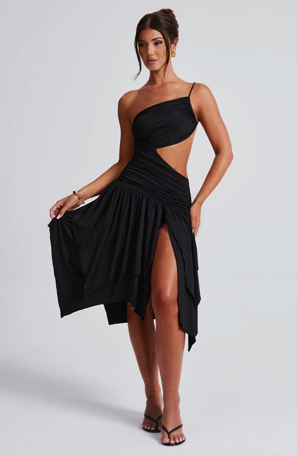 Luna Midi Dress - BLACK