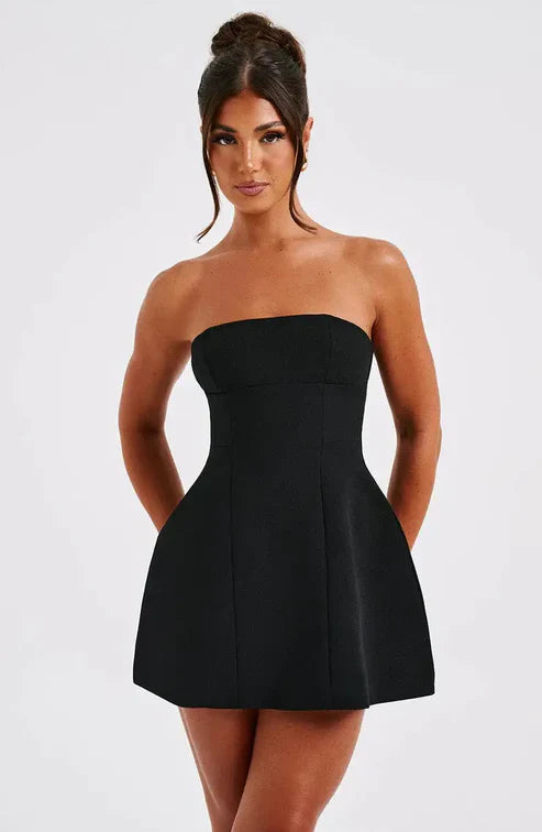 CAMILA STRAPLESS MINI DRESS - BLACK