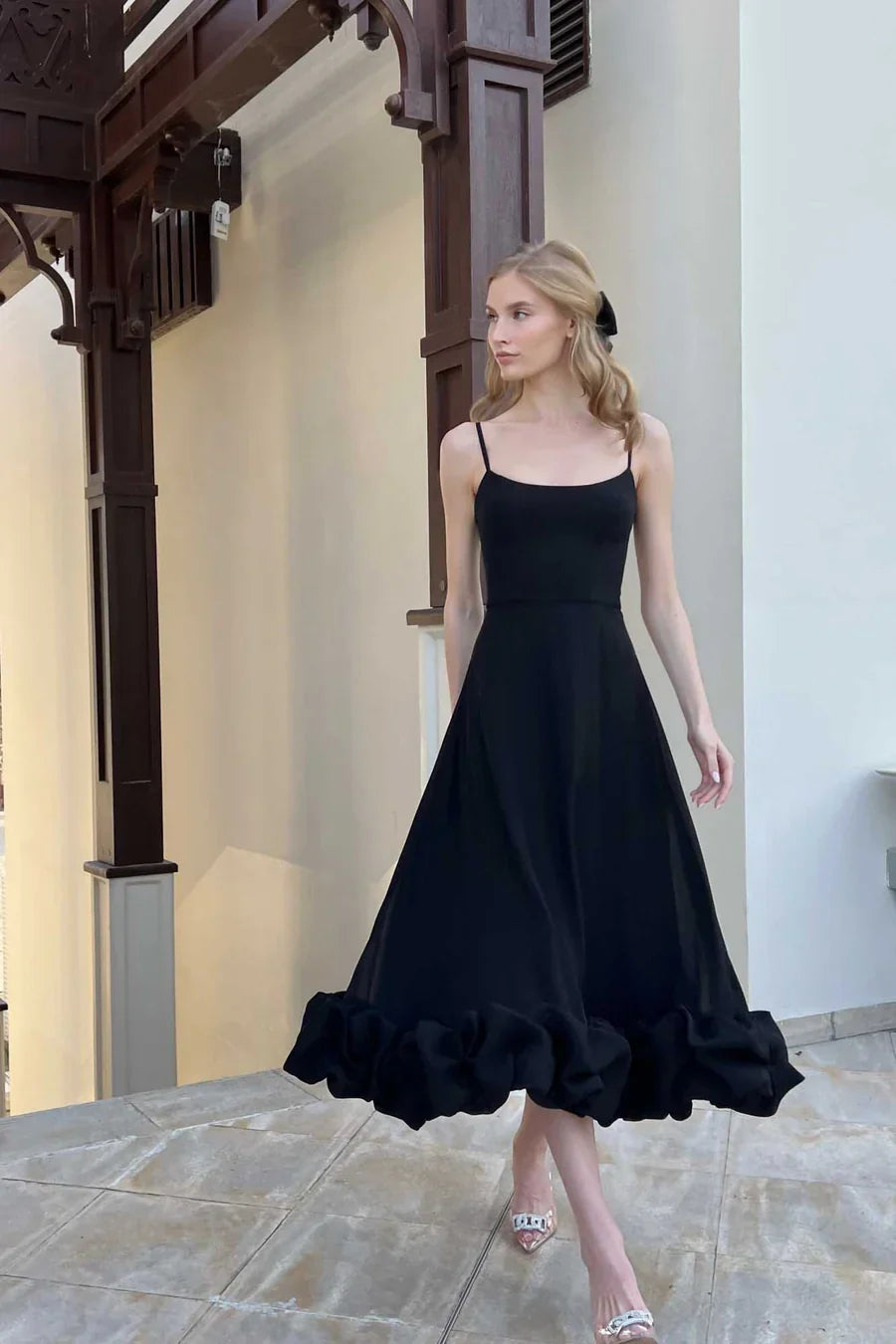 EVA MIDI DRESS - BLACK