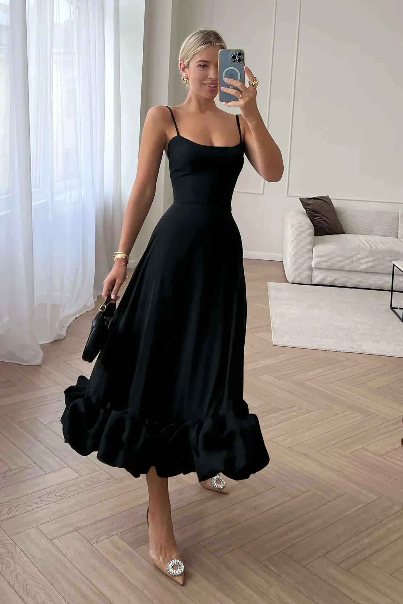 EVA MIDI DRESS - BLACK