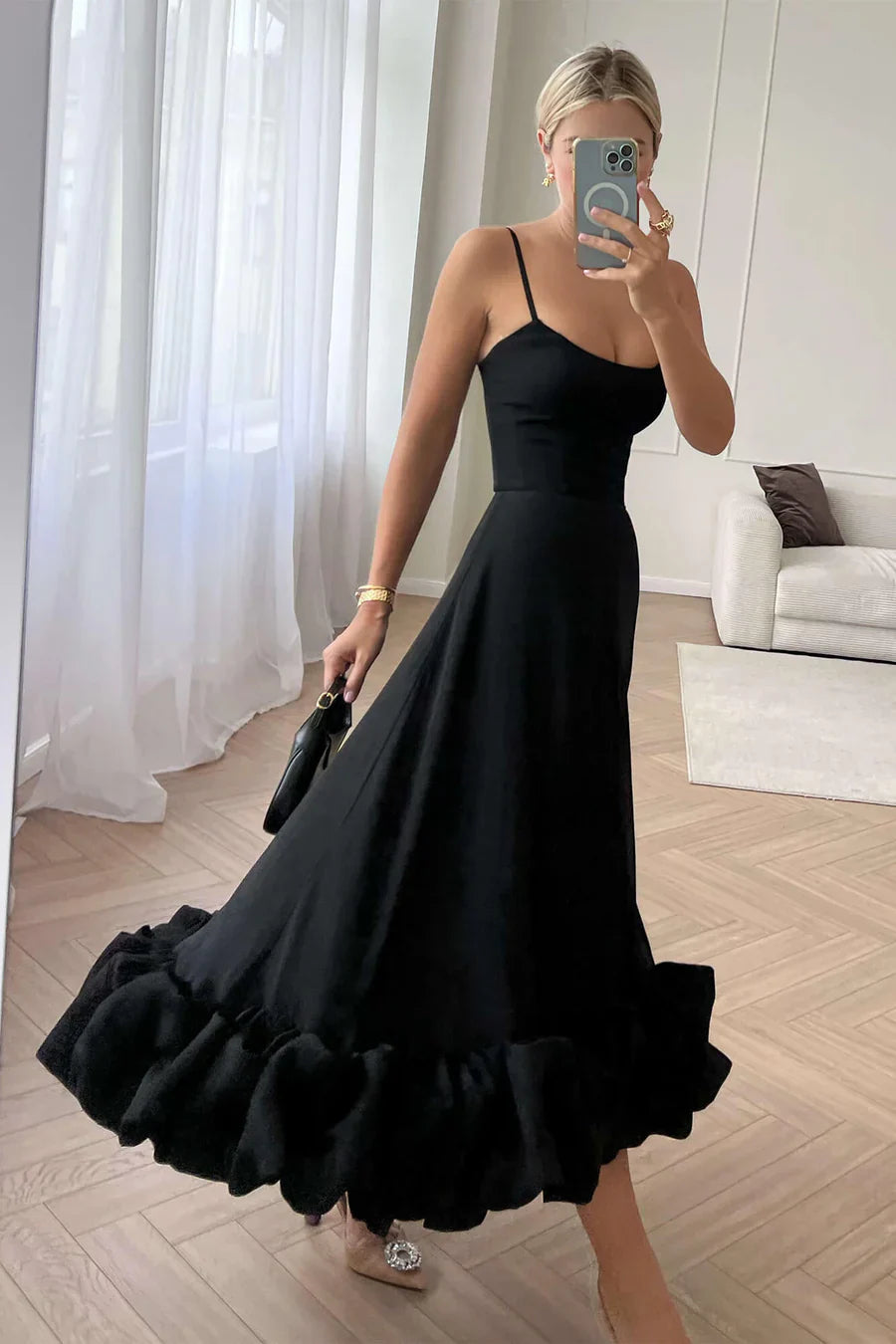 EVA MIDI DRESS - BLACK