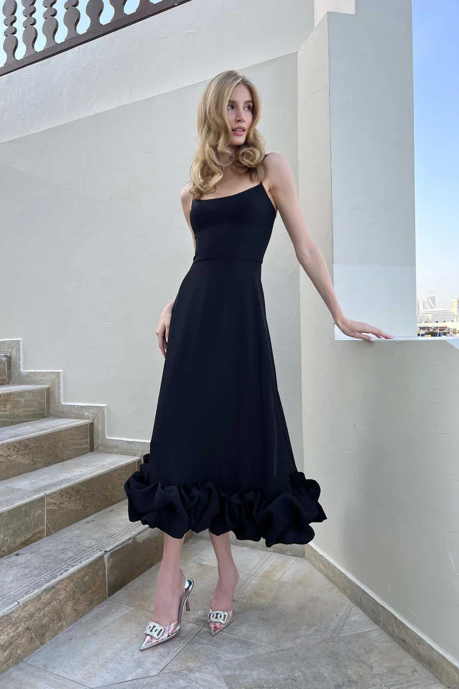 EVA MIDI DRESS - BLACK