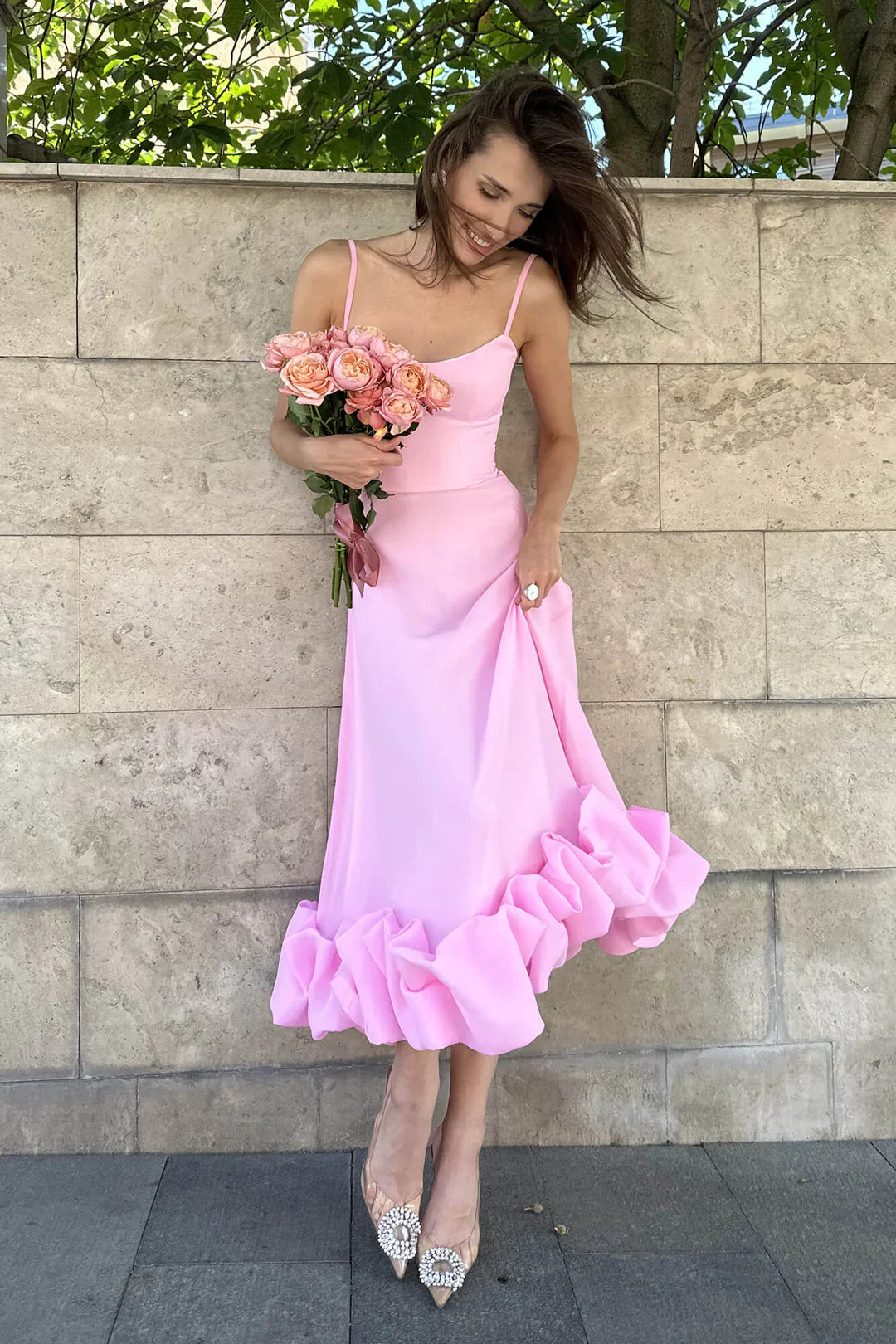 EVA MIDI DRESS - PINK