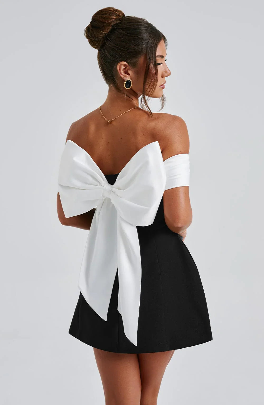 LORENA MINI DRESS - BLACK/WHITE